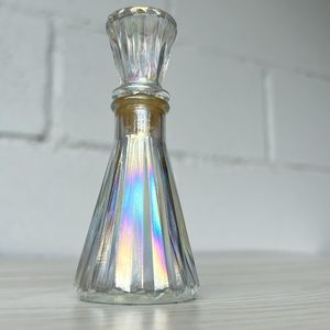 Vintage 🌷 Iridescent Rainbow Glass Perfume Bottle With Stopper Vanity Decor